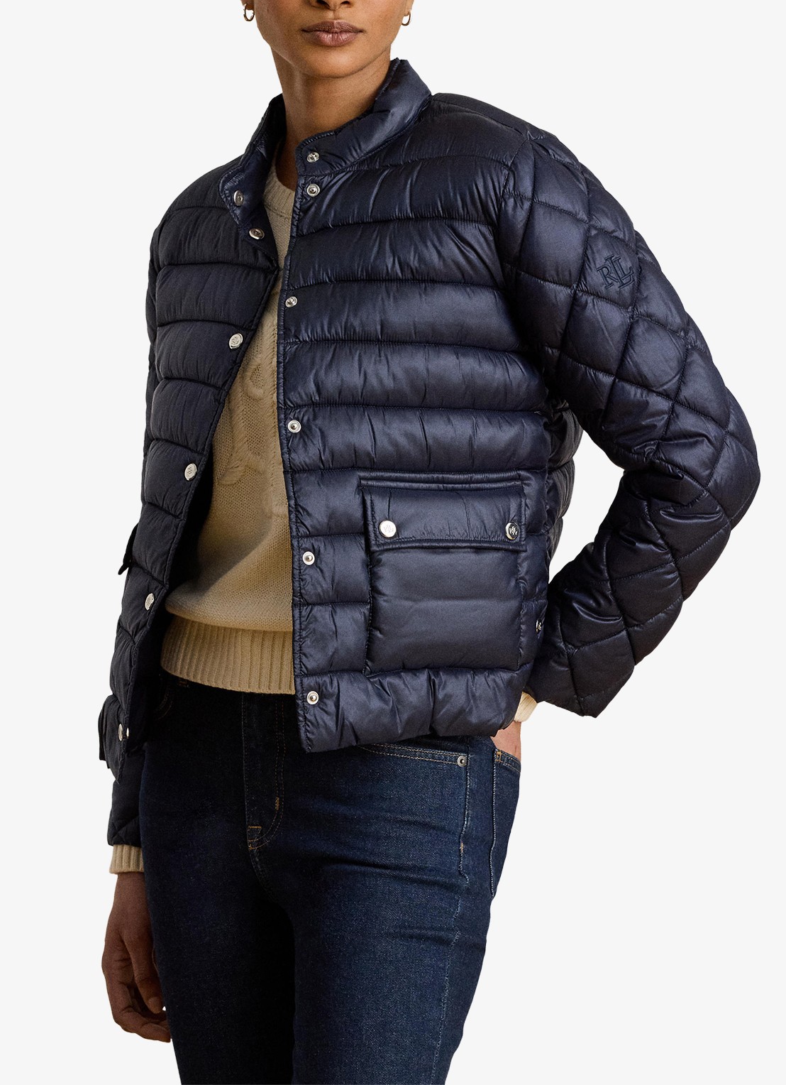 Ralph Lauren Puffer jack met opgestikte zakken - detail 4 donkerblauw