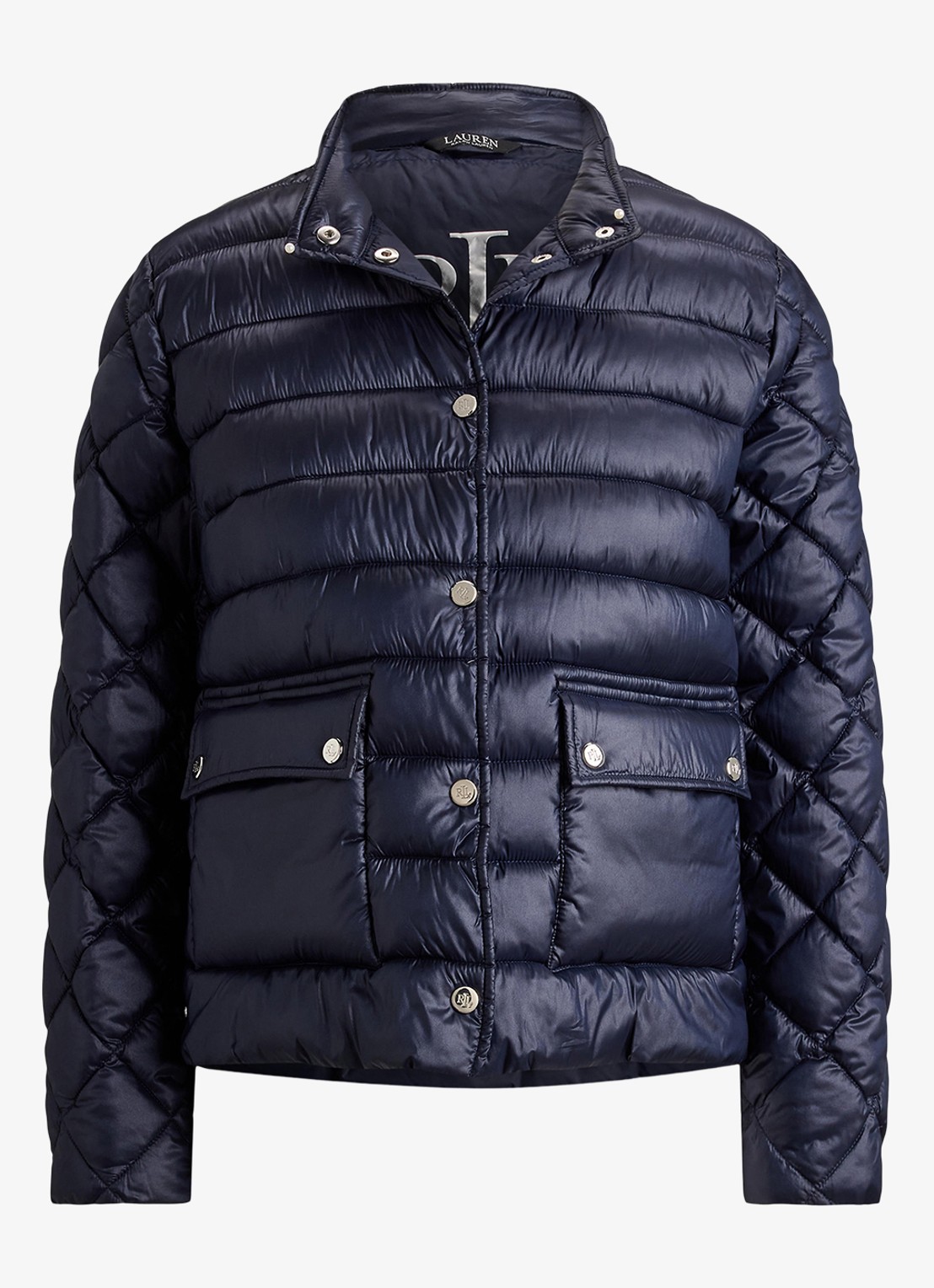 Ralph Lauren Puffer jack met opgestikte zakken - voorkant donkerblauw
