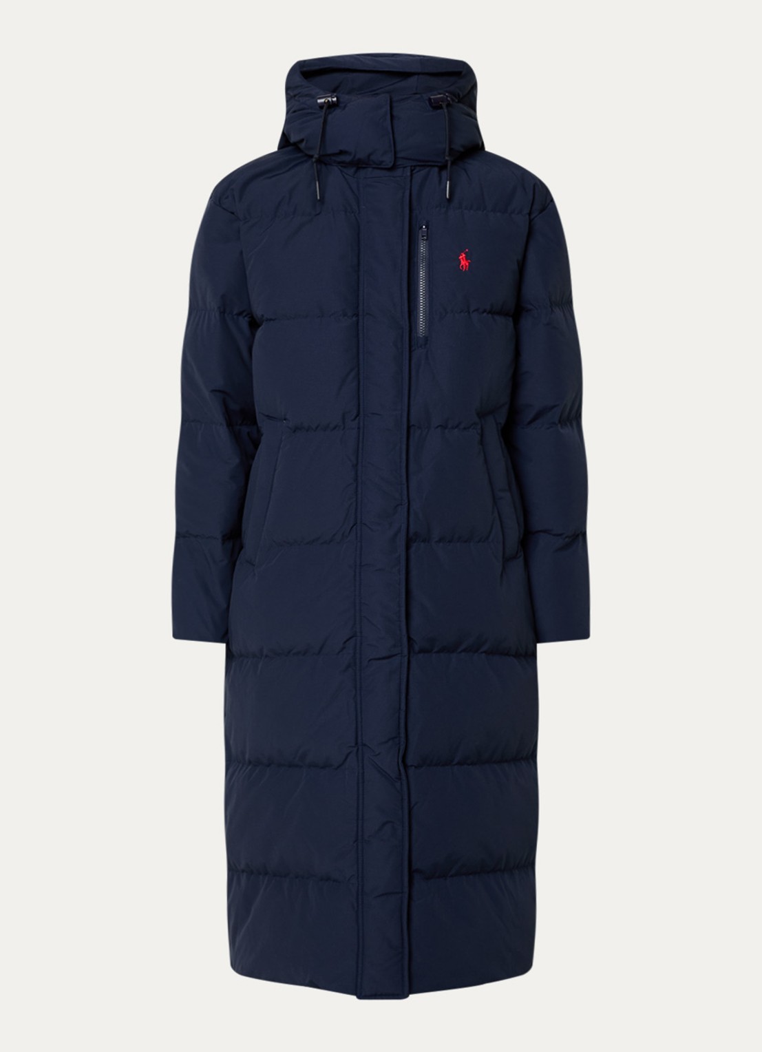 Ralph Lauren Puffer jas met donsvulling en afneembare capuchon - voorkant 2 donkerblauw