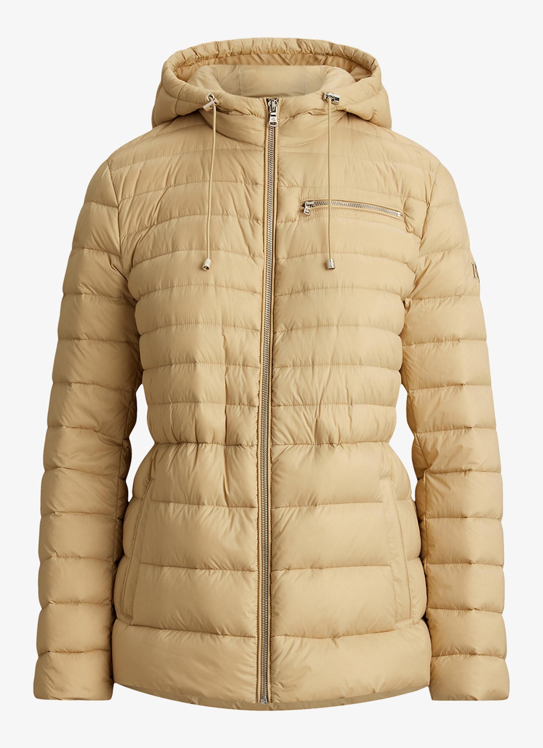 Ralph Lauren Puffer jas met donsvulling en steekzakken - voorkant 2 birch tan / beige
