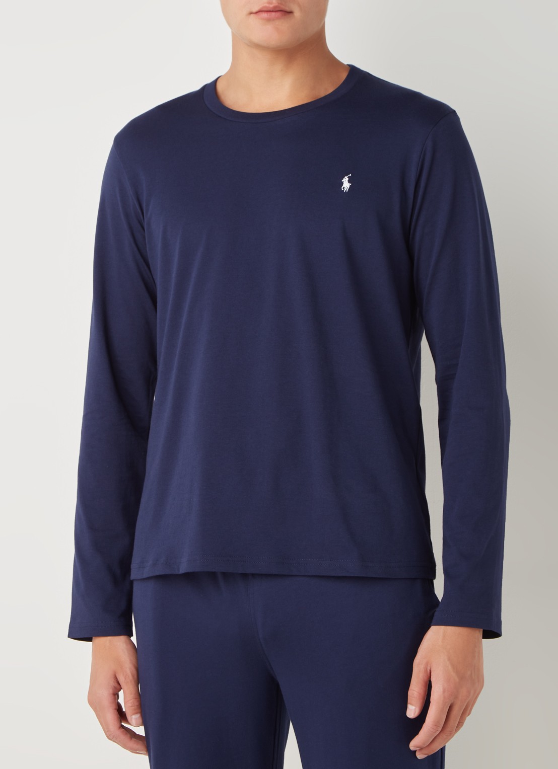 Ralph Lauren Pyjama T-shirt met logo - detail donkerblauw