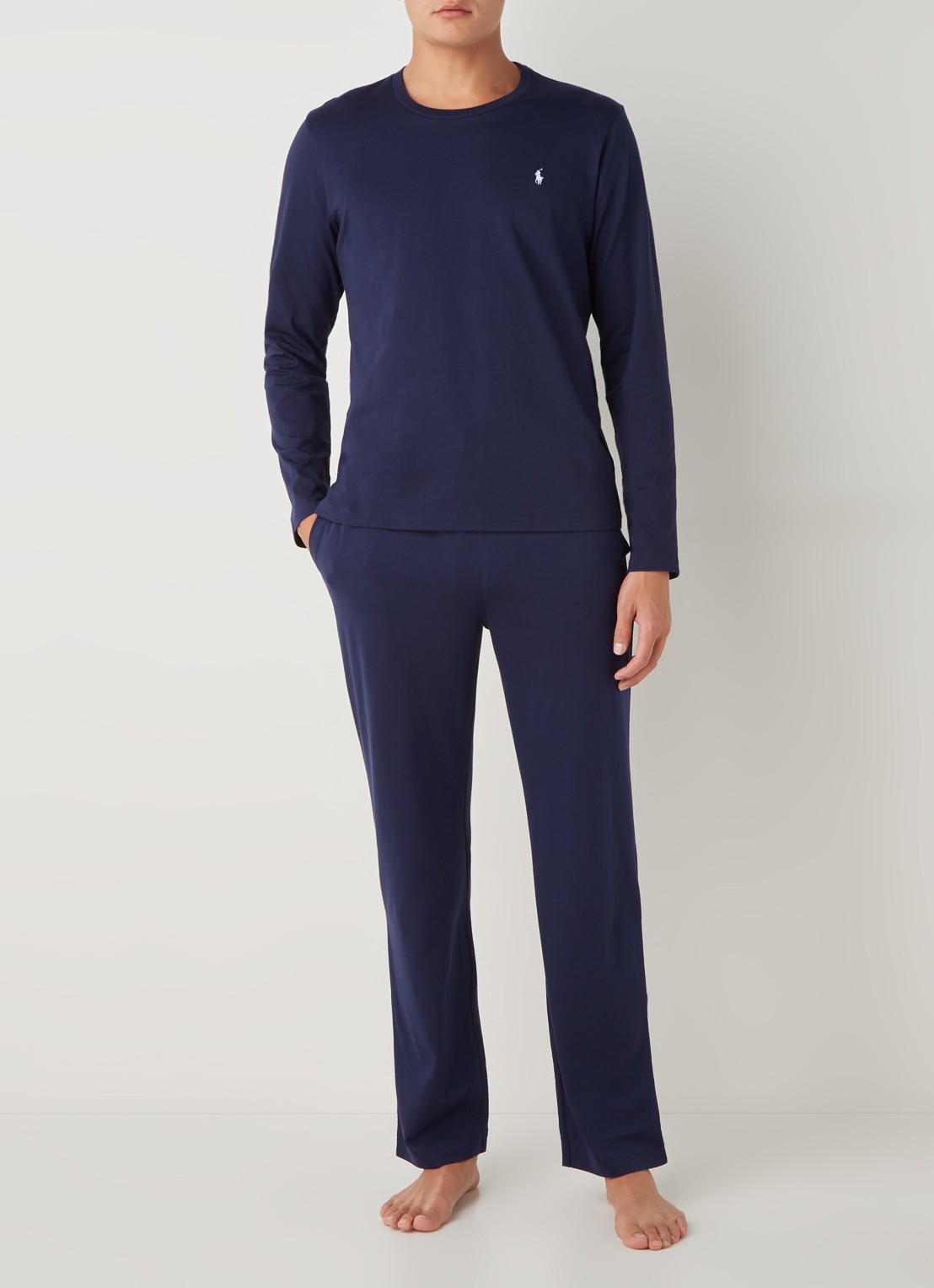 Ralph Lauren Pyjama T-shirt met logo - voorkant 3 donkerblauw