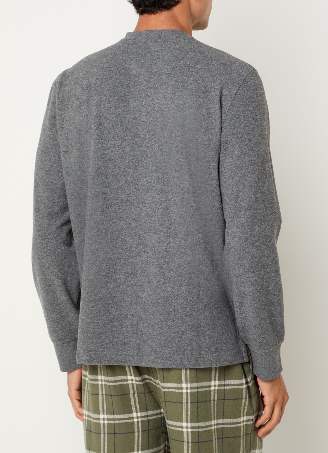 Ralph Lauren Pyjama top met logoborduring - achterkant 2 grijs
