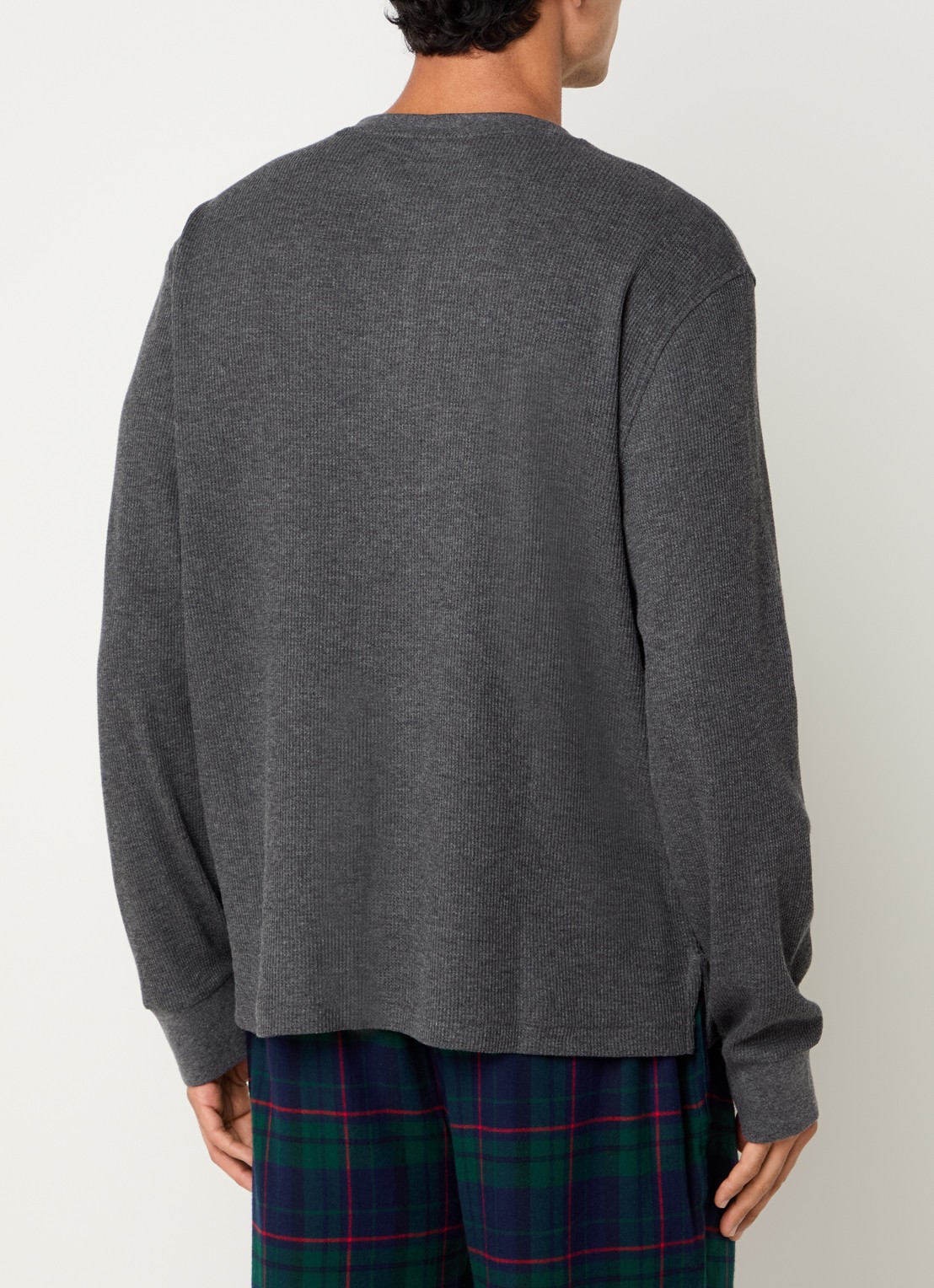 Ralph Lauren Pyjama top met logoborduring - achterkant donkergrijs