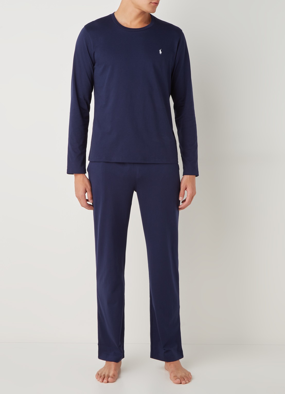 Ralph Lauren Pyjamabroek met logo - voorkant 2 donkerblauw