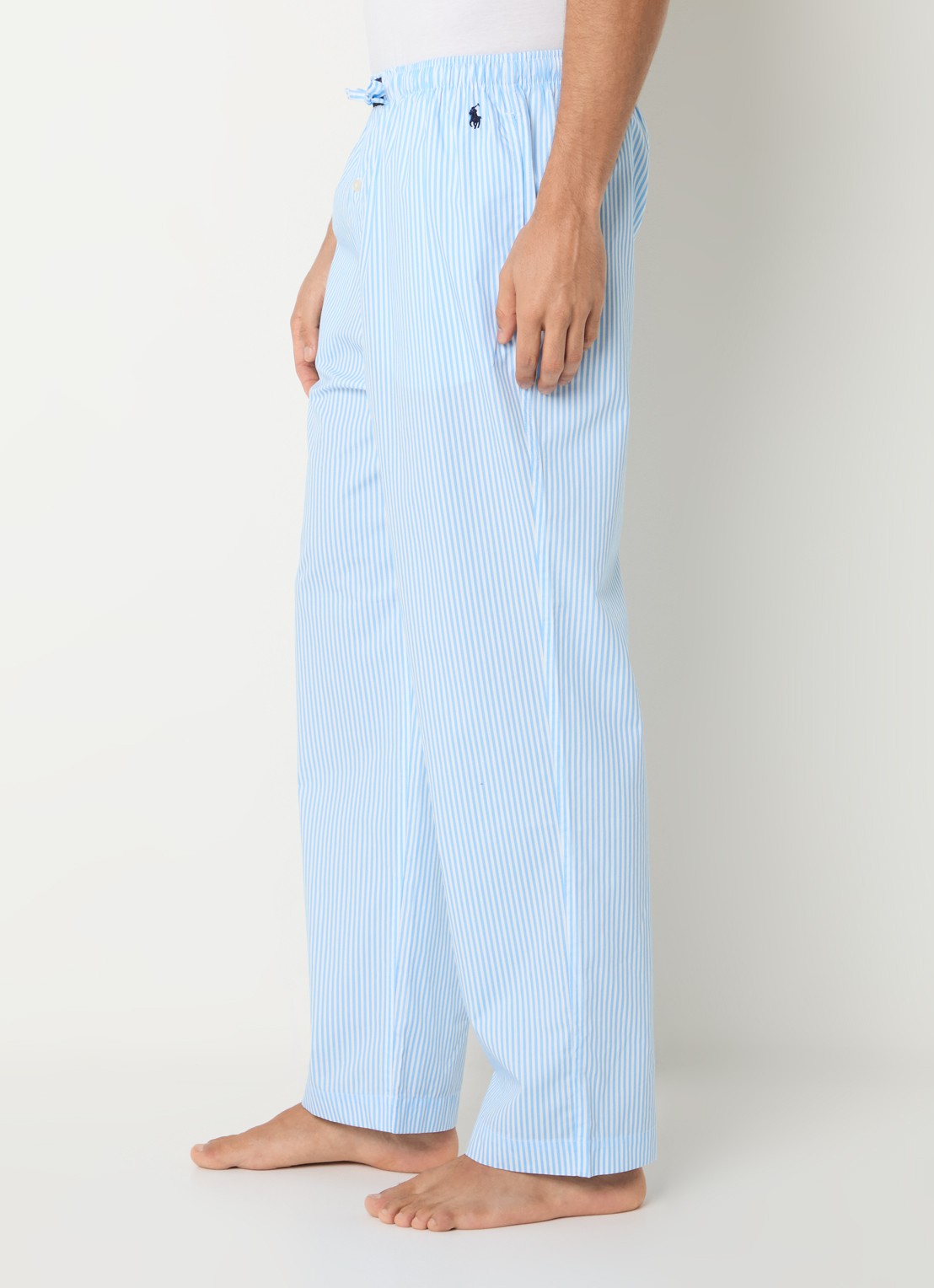 Ralph Lauren Pyjamabroek met logoprint en steekzakken - detail 5 lichtblauw