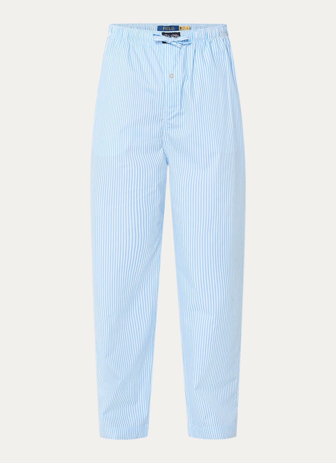 Ralph Lauren Pyjamabroek met logoprint en steekzakken - voorkant 2 lichtblauw