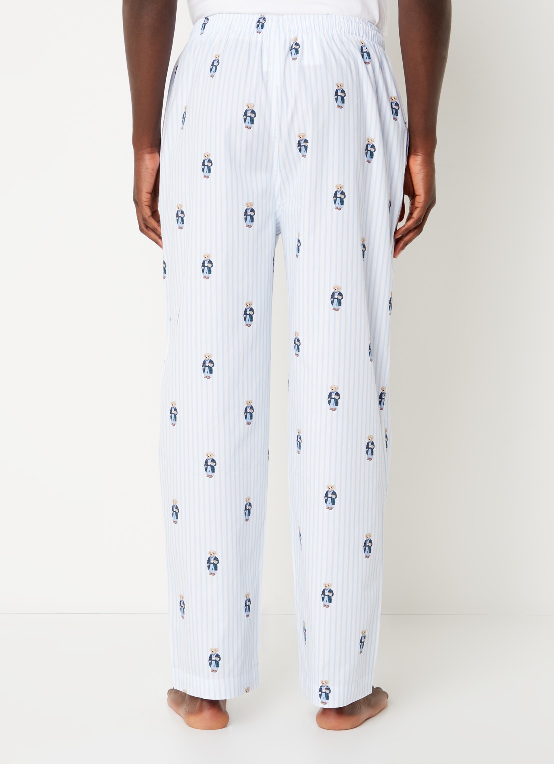 Ralph Lauren Pyjamabroek met logoprint en steekzakken - achterkant 6 aquablauw