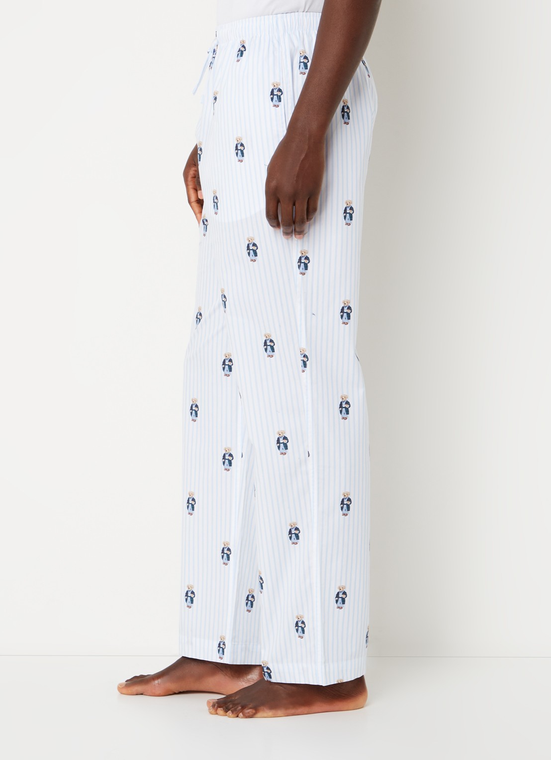 Ralph Lauren Pyjamabroek met logoprint en steekzakken - detail 4 aquablauw