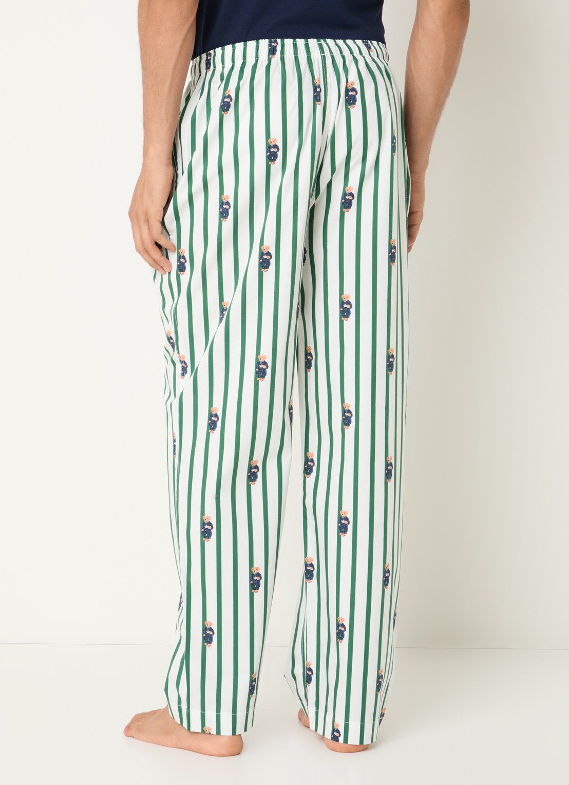 Ralph Lauren Pyjamabroek met logoprint en steekzakken - achterkant 5 mosgroen