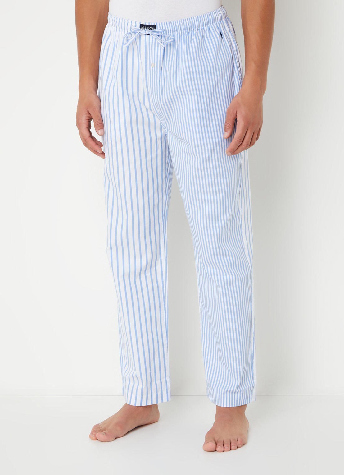 Ralph Lauren Pyjamabroek met logoprint en steekzakken - detail blauw