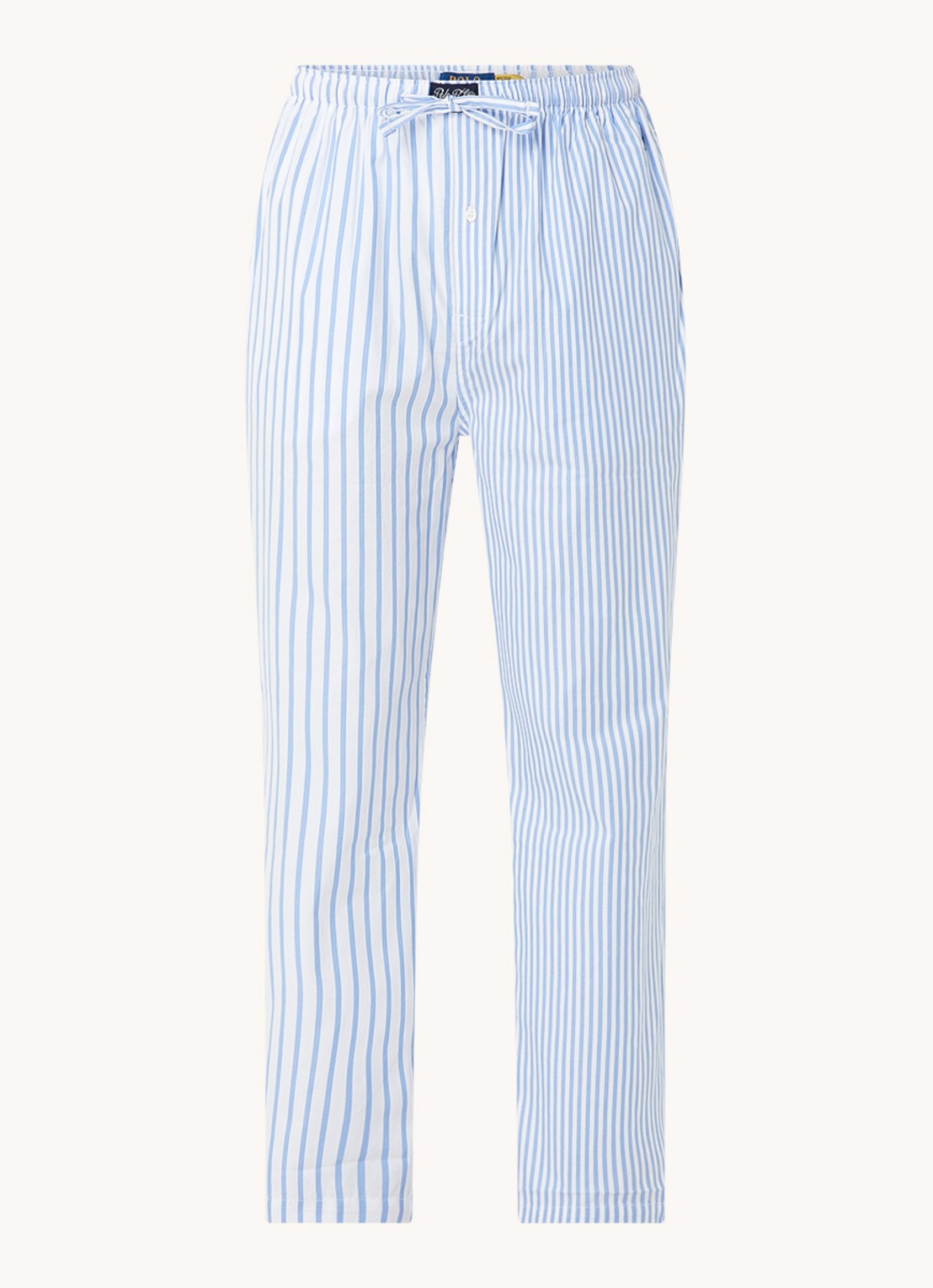 Ralph Lauren Pyjamabroek met logoprint en steekzakken - voorkant 3 blauw