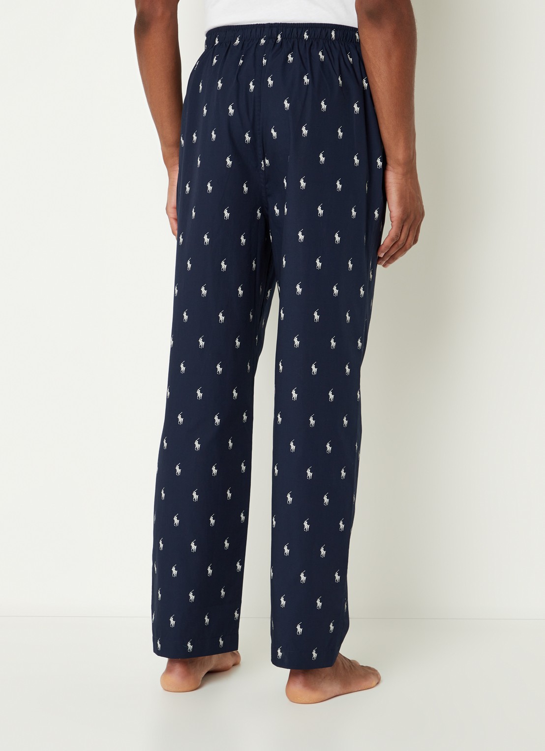 Ralph Lauren Pyjamabroek met logoprint en steekzakken - achterkant 3 donkerblauw