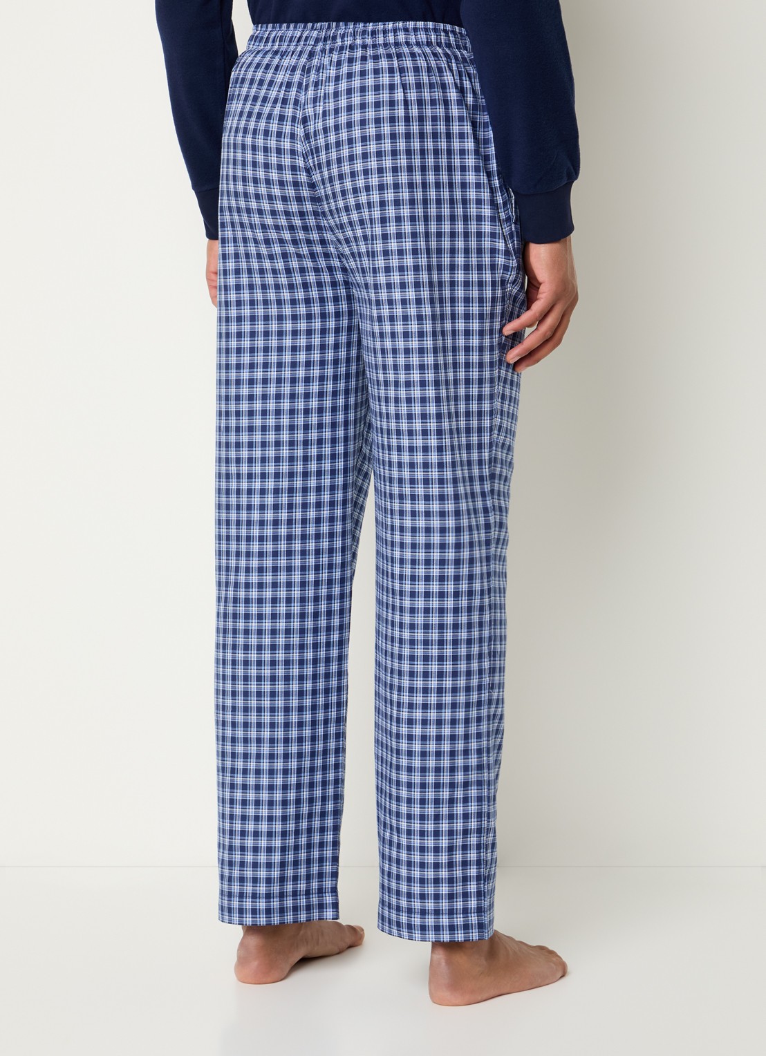 Ralph Lauren Pyjamabroek met logoprint en steekzakken - achterkant royalblauw