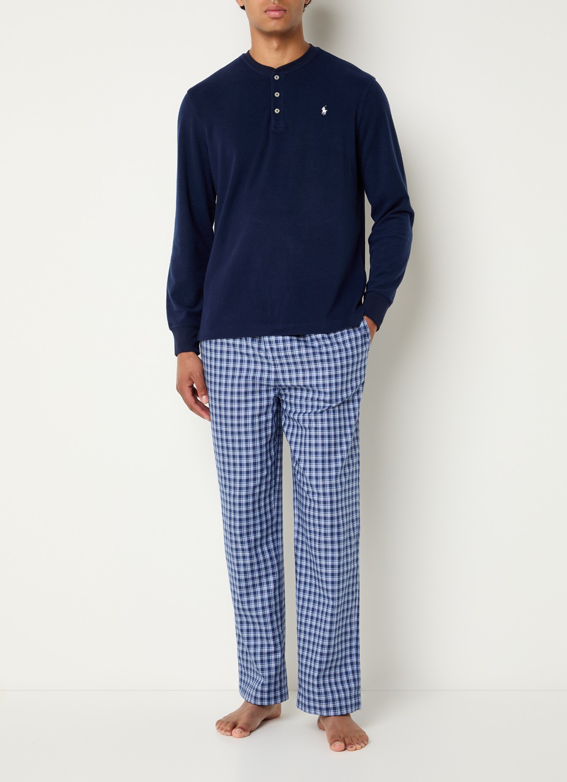 Ralph Lauren Pyjamabroek met logoprint en steekzakken - voorkant 3 royalblauw