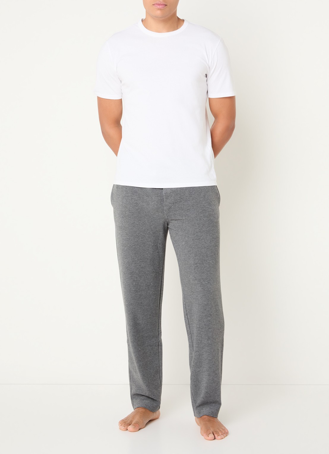 Ralph Lauren Pyjamabroek met steekzakken - voorkant 3 grijs