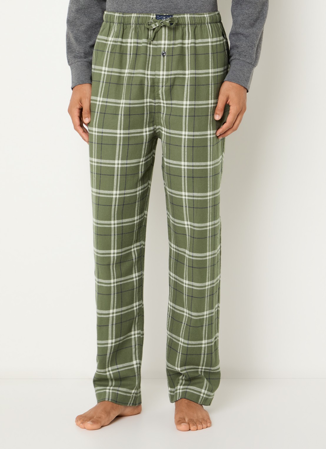 Ralph Lauren Pyjamabroek met steekzakken - detail groen