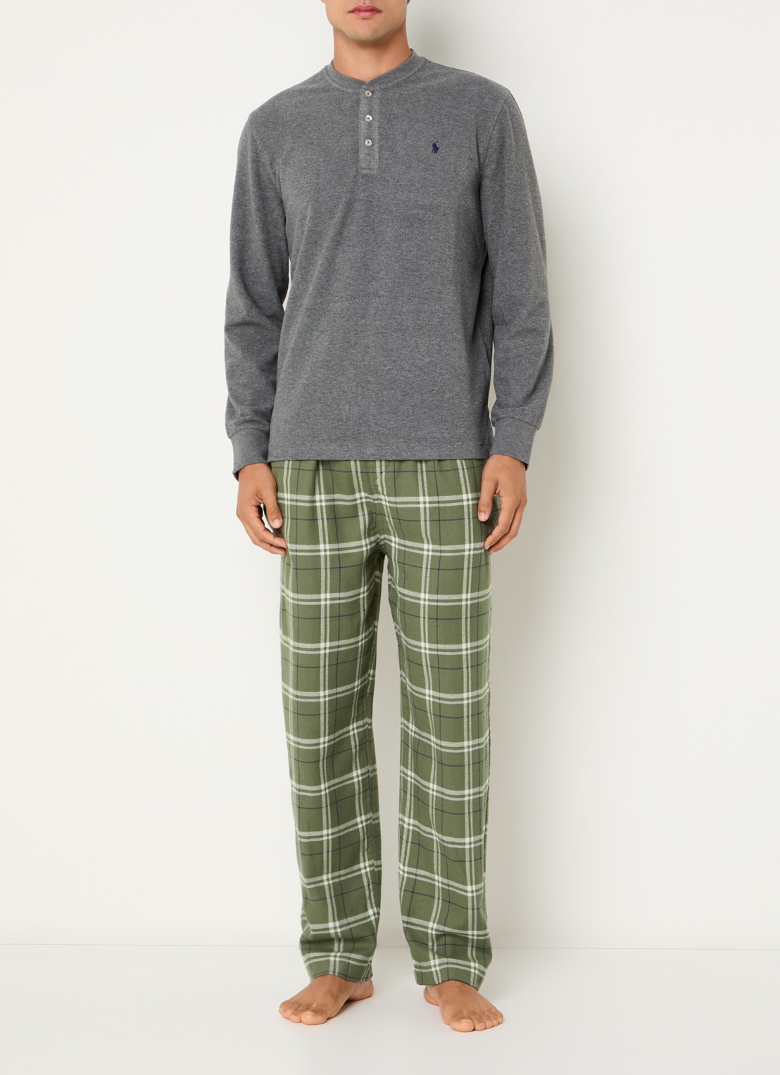 Ralph Lauren Pyjamabroek met steekzakken - voorkant 5 groen