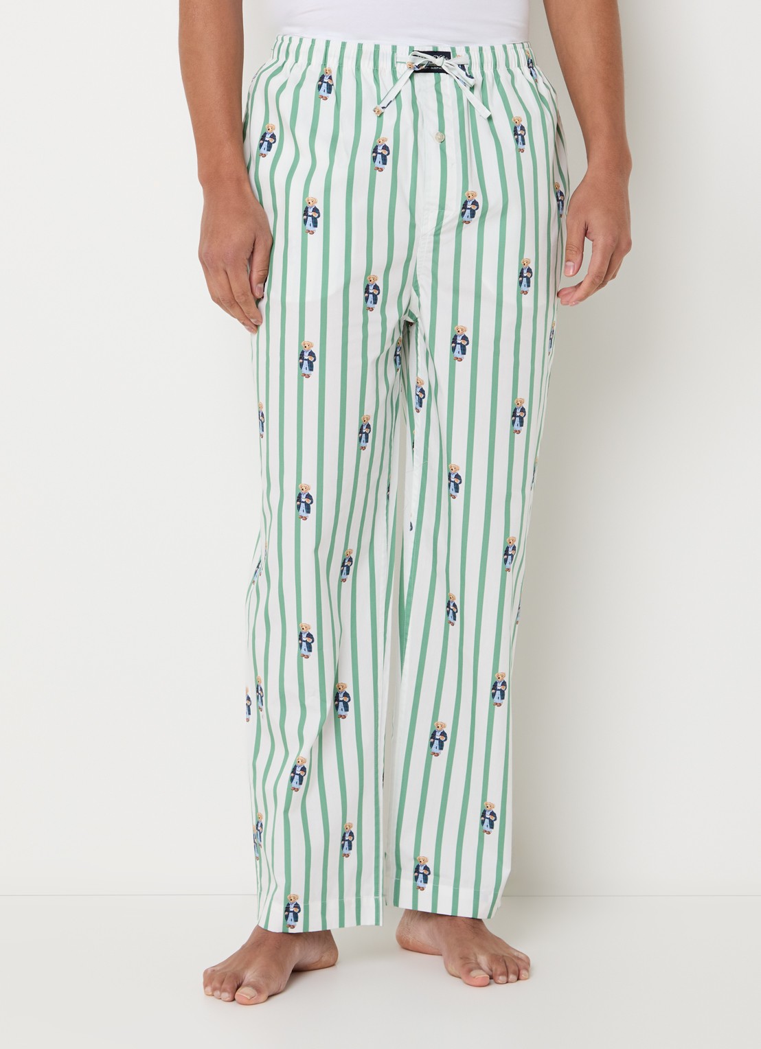 Ralph Lauren Pyjamabroek met streepprint - detail 3 groen