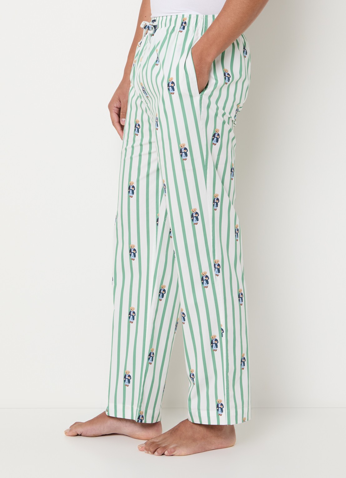 Ralph Lauren Pyjamabroek met streepprint - detail 4 groen