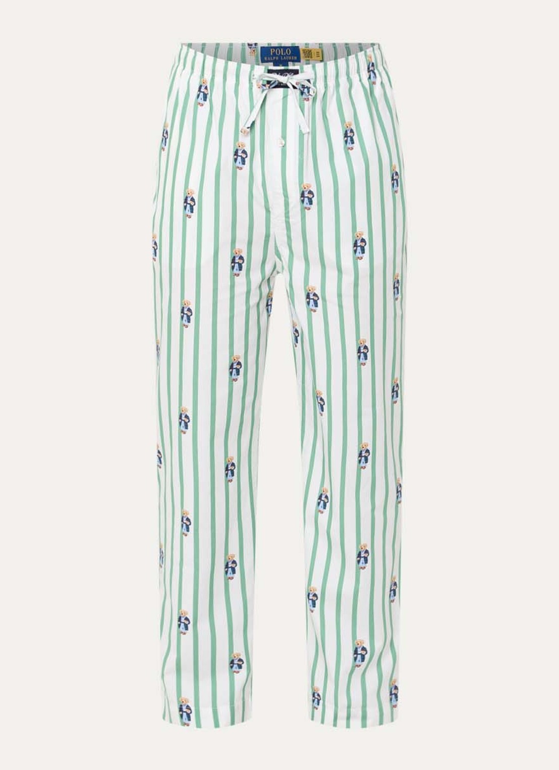 Ralph Lauren Pyjamabroek met streepprint - voorkant groen