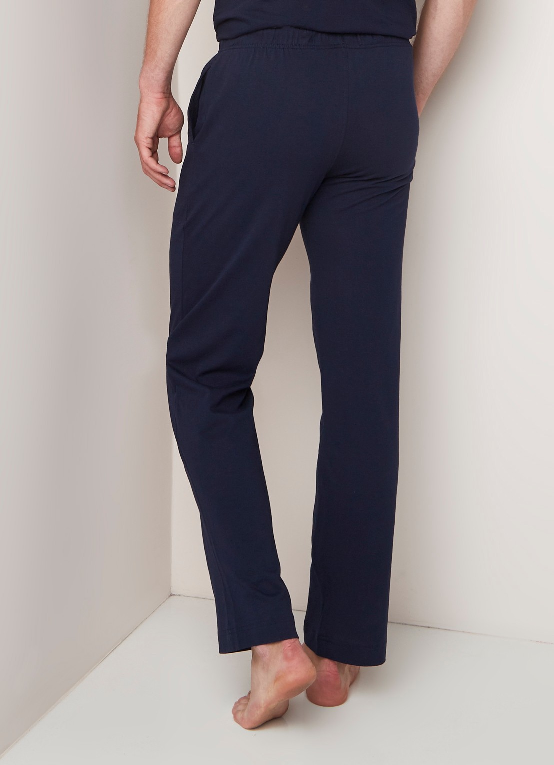 Ralph Lauren Pyjamabroek van katoen met drawstring - achterkant donkerblauw