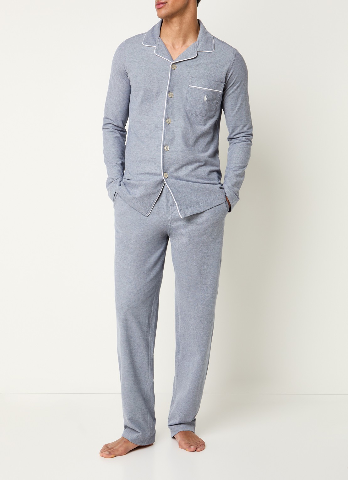 Ralph Lauren Pyjamaset met microdessin - detail 3 donkerblauw
