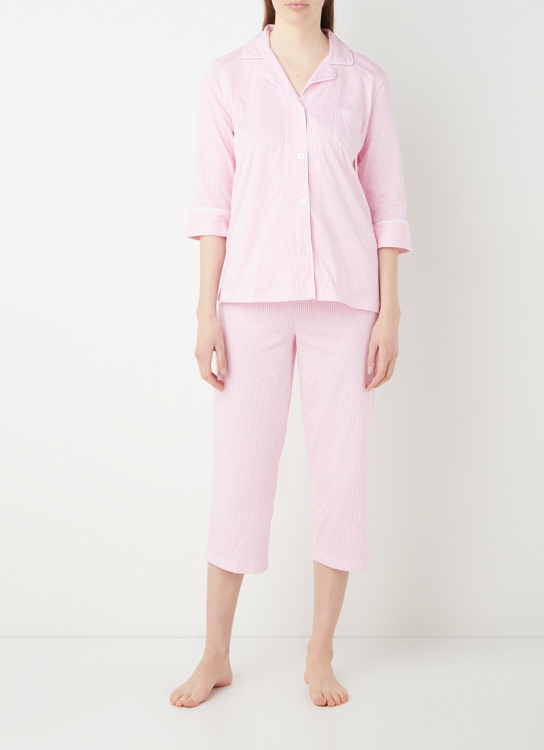 Ralph Lauren Pyjamaset met print - detail lichtroze
