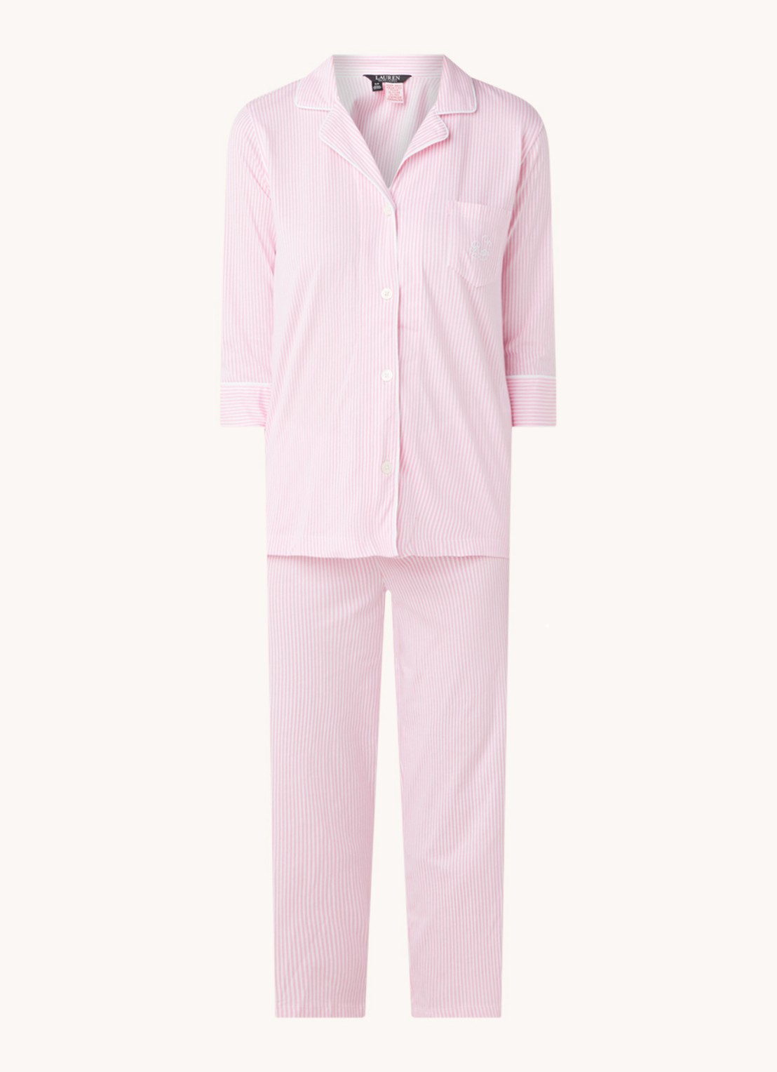 Ralph Lauren Pyjamaset met print - voorkant 2 lichtroze