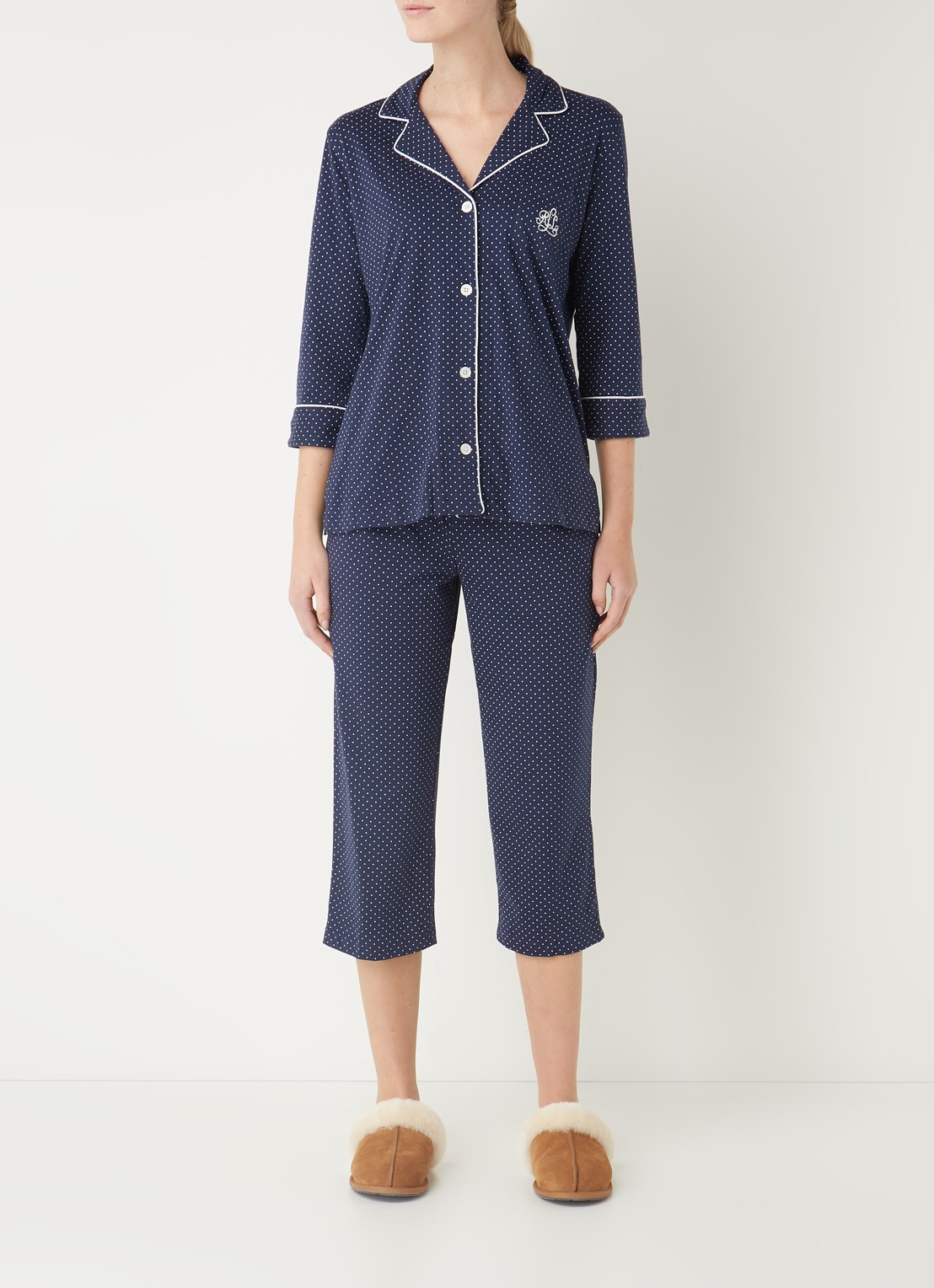 Ralph Lauren Pyjamaset met print - detail 4 donkerblauw