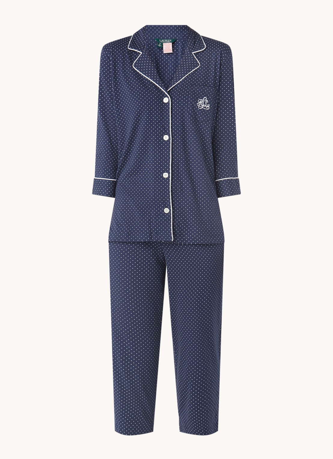 Ralph Lauren Pyjamaset met print - voorkant donkerblauw