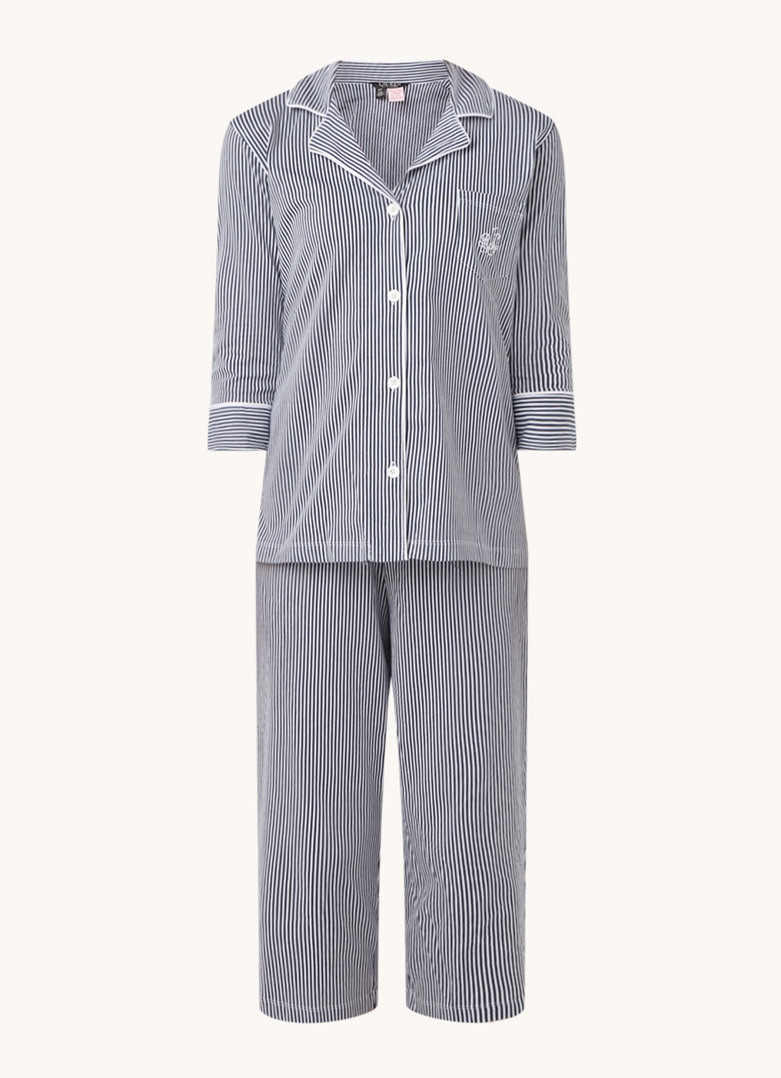 Ralph Lauren Pyjamaset met print - voorkant 3 royalblauw