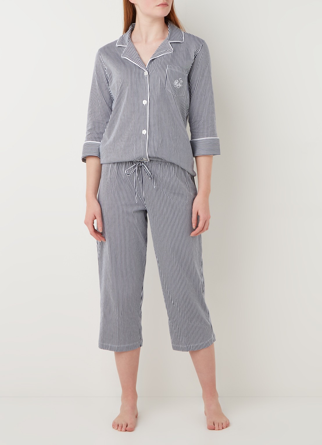 Ralph Lauren Pyjamaset met print - voorkant 4 royalblauw