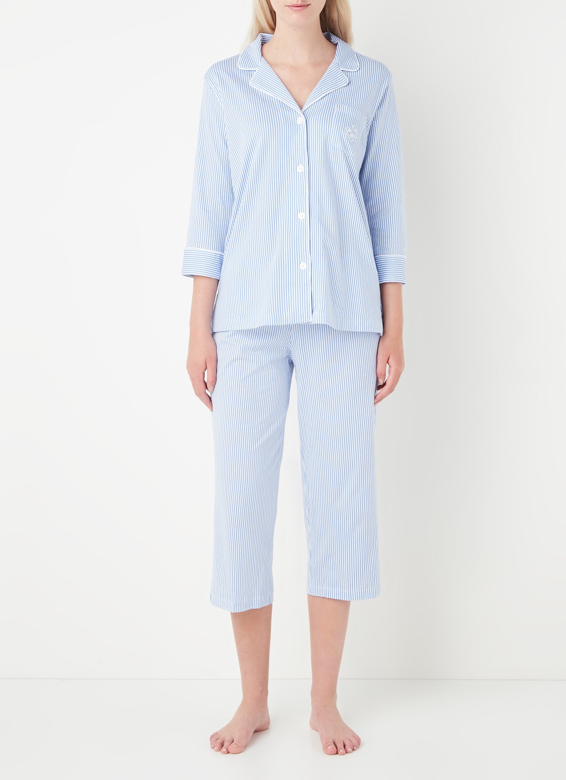 Ralph Lauren Pyjamaset met print - detail 4 lichtblauw