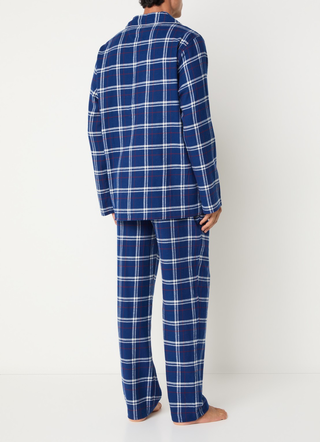 Ralph Lauren Pyjamaset met ruit dessin - achterkant 2 royalblauw