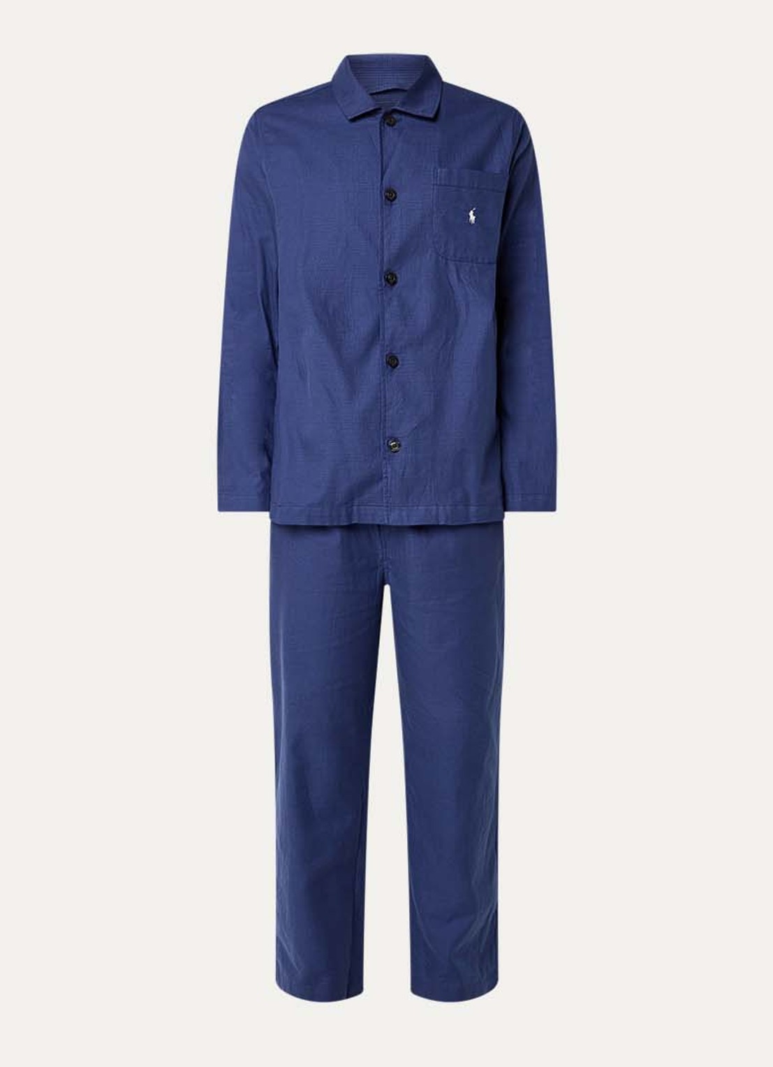 Ralph Lauren Pyjamaset met ruitdessin - voorkant 2 donkerblauw