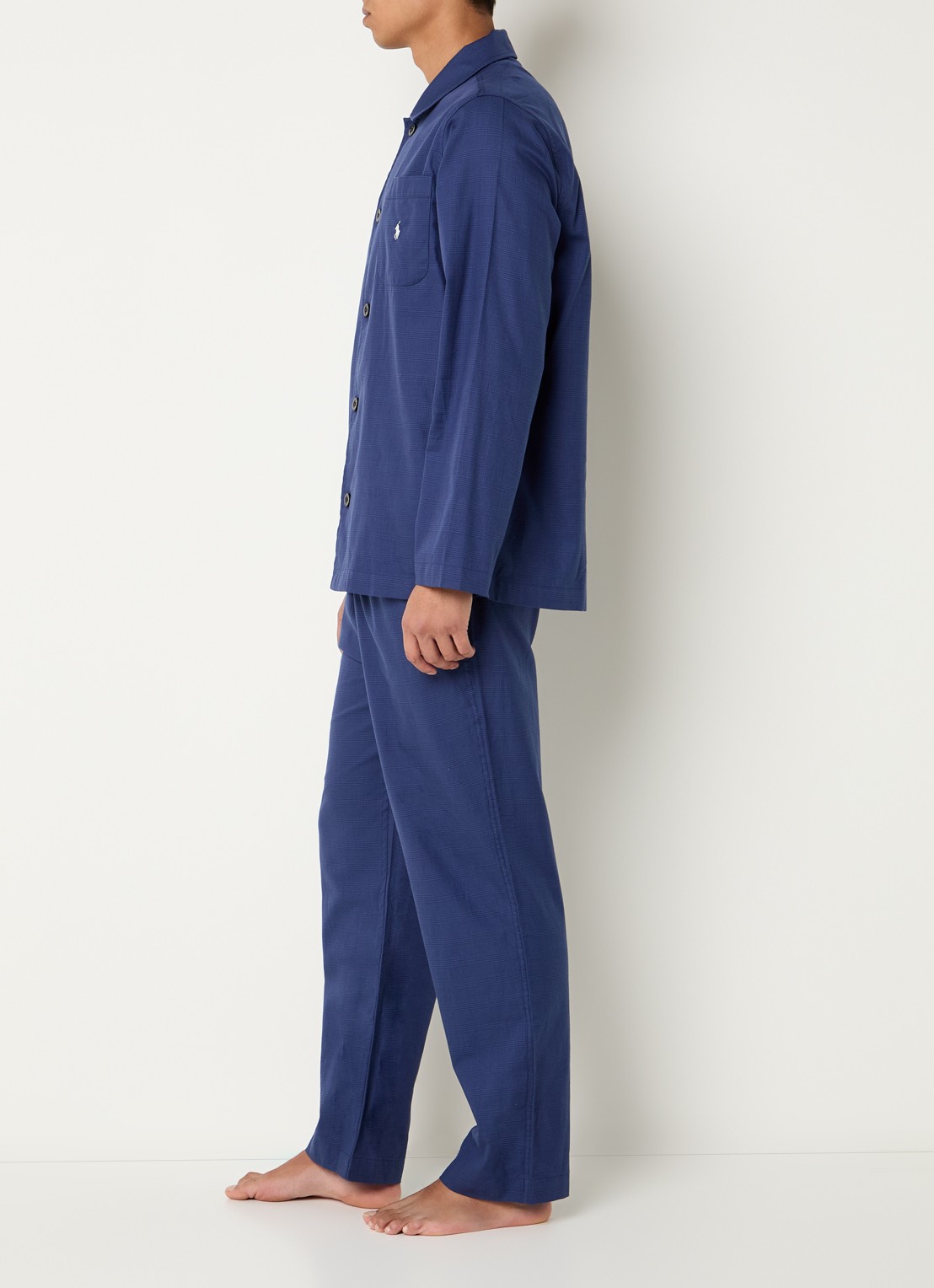 Ralph Lauren Pyjamaset met ruitdessin - voorkant 3 donkerblauw