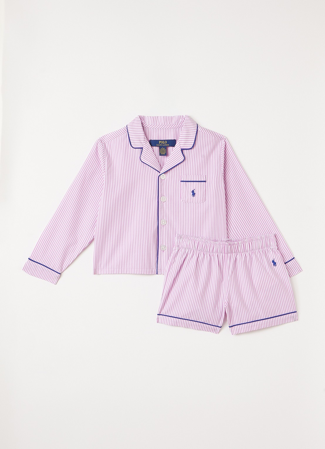 Ralph Lauren Pyjamaset met streepprint - voorkant paars