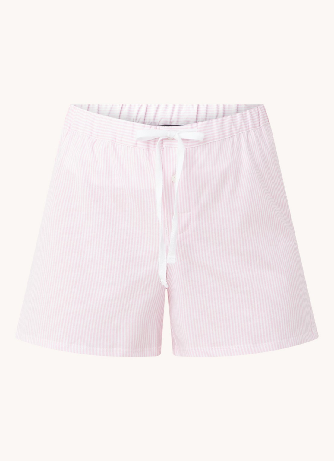 Ralph Lauren Pyjamashorts met streepprint - voorkant 2 lichtroze