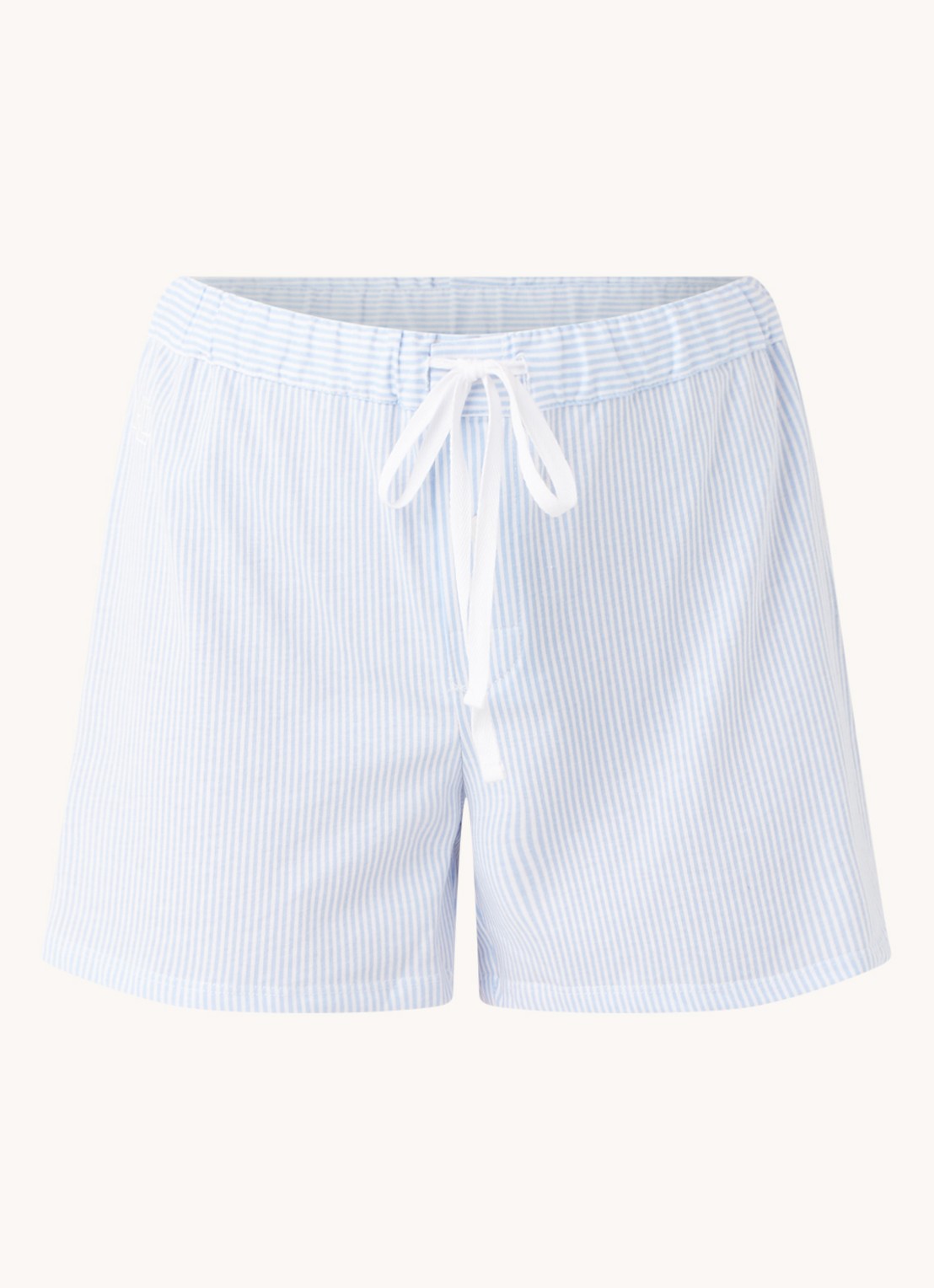 Ralph Lauren Pyjamashorts met streepprint - voorkant 3 lichtblauw