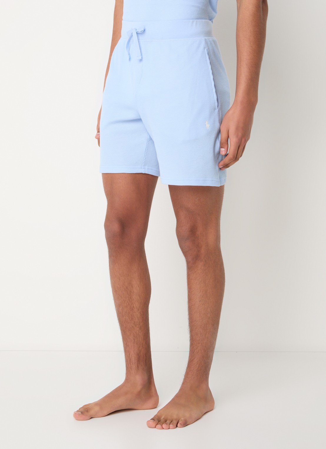 Ralph Lauren Pyjamashorts met structuur - detail 4 lichtblauw