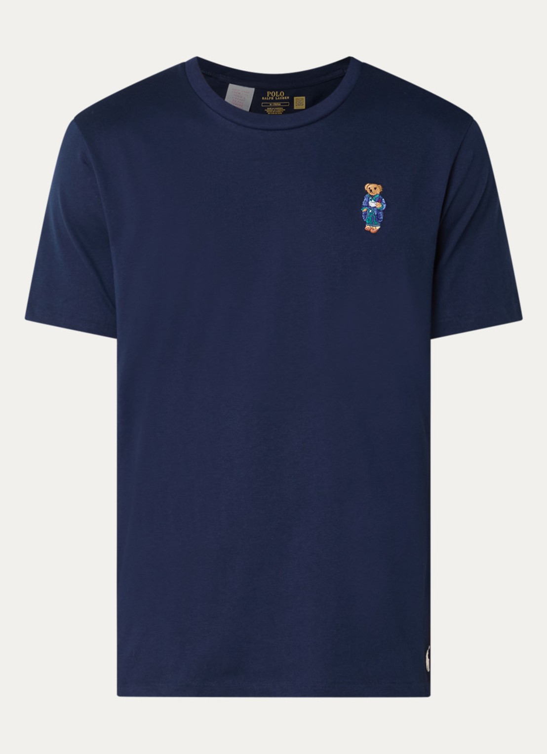 Ralph Lauren Pyjamatop met logo - voorkant 2 donkerblauw