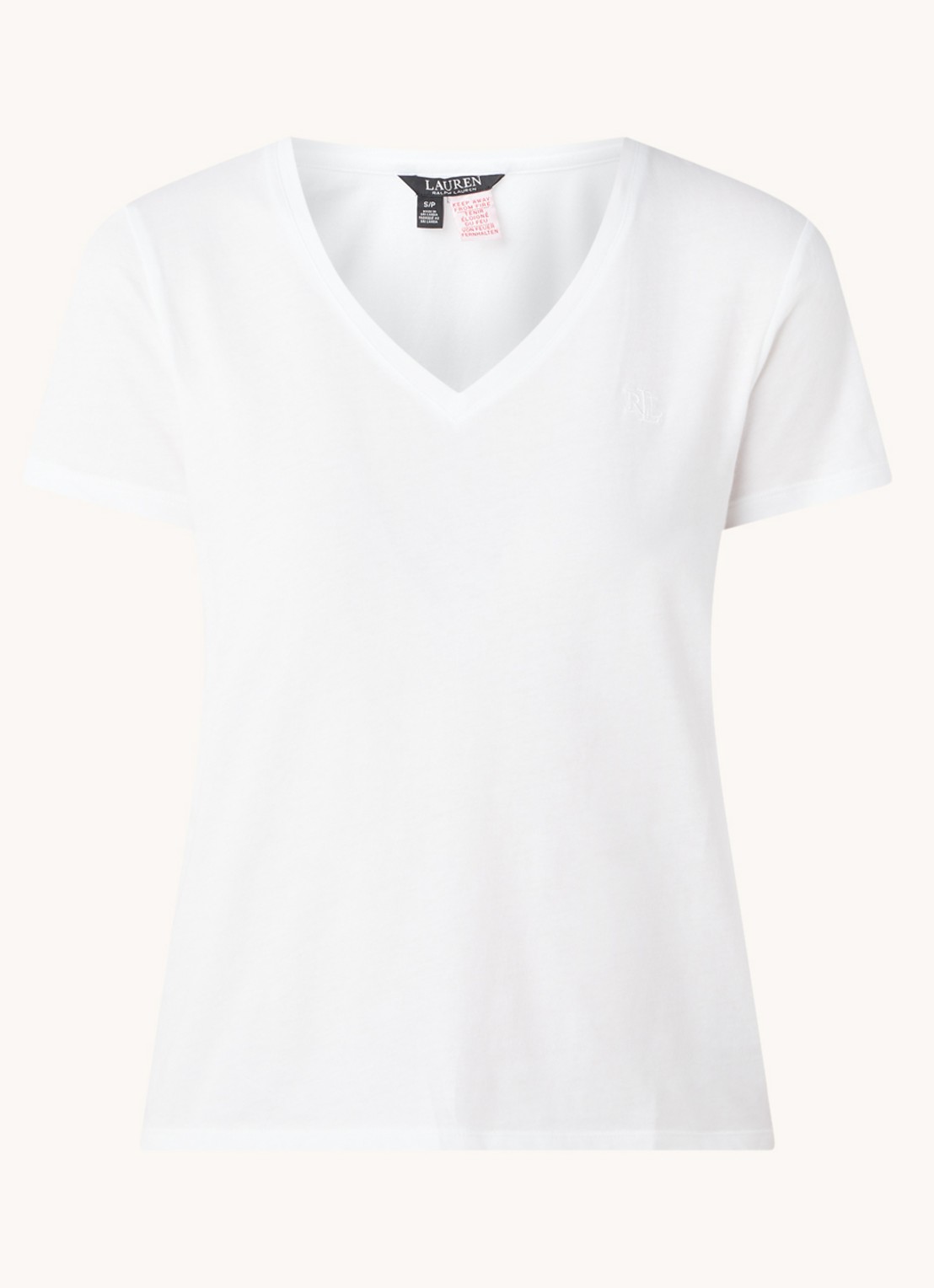 Ralph Lauren Pyjamatop met logoborduring - voorkant 3 wit