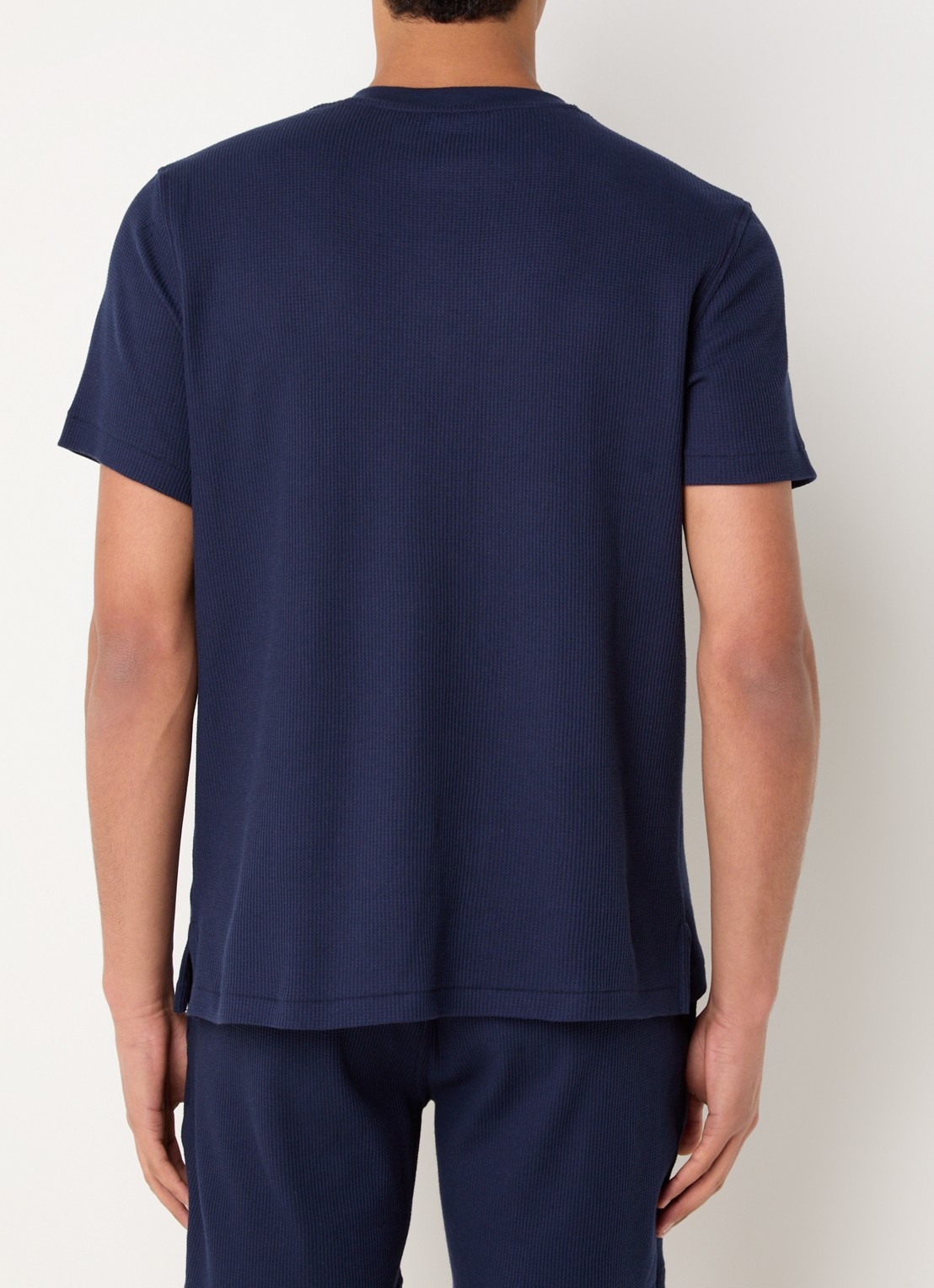Ralph Lauren Pyjamatop met structuur - achterkant 3 donkerblauw