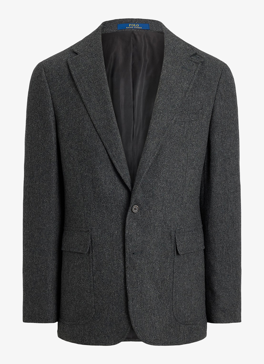 Ralph Lauren Regular fit colbert in wolblend met klepzakken - voorkant 2 charcoal / antraciet
