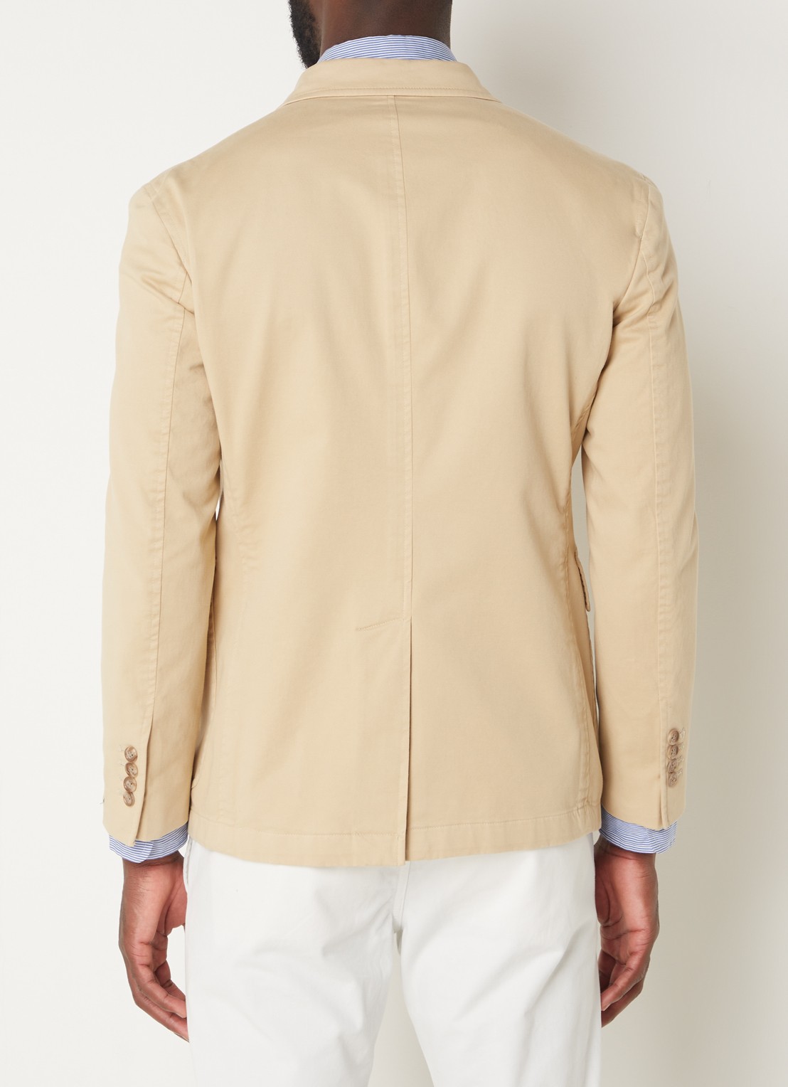 Ralph Lauren Regular fit colbert met klepzakken en borstzak - achterkant beige