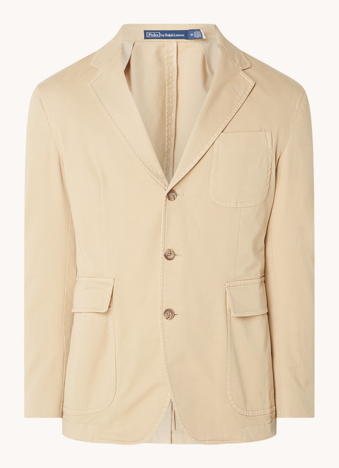 Ralph Lauren Regular fit colbert met klepzakken en borstzak - voorkant 2 beige