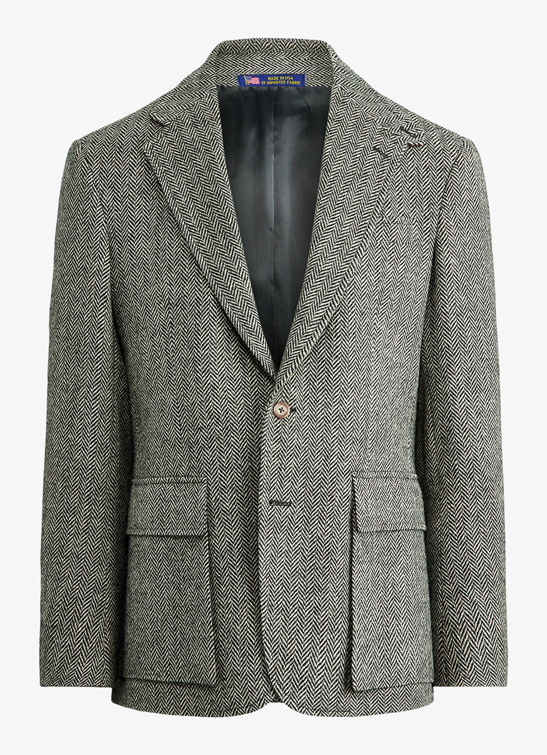 Ralph Lauren Regular fit colbert met klepzakken - voorkant 4 black and cream / zwart