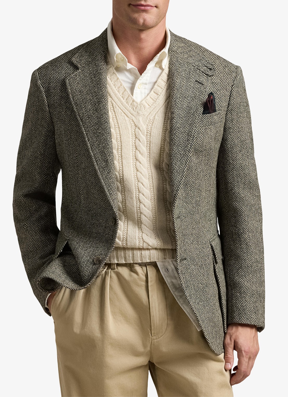 Ralph Lauren Regular fit colbert met klepzakken - detail 3 black and cream / zwart
