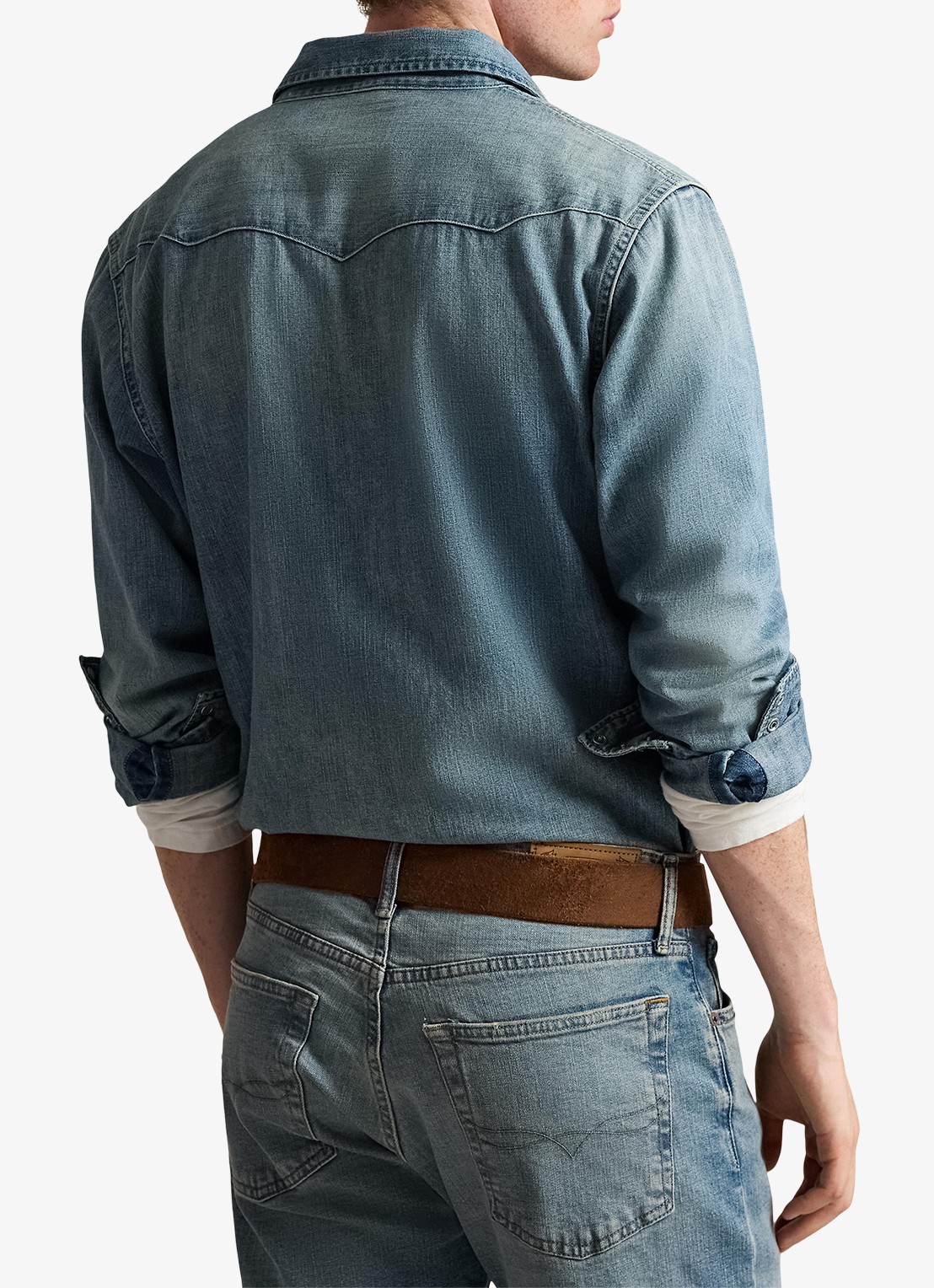 Ralph Lauren Regular fit denim overhemd met drukknoopsluiting - achterkant 6 indigo